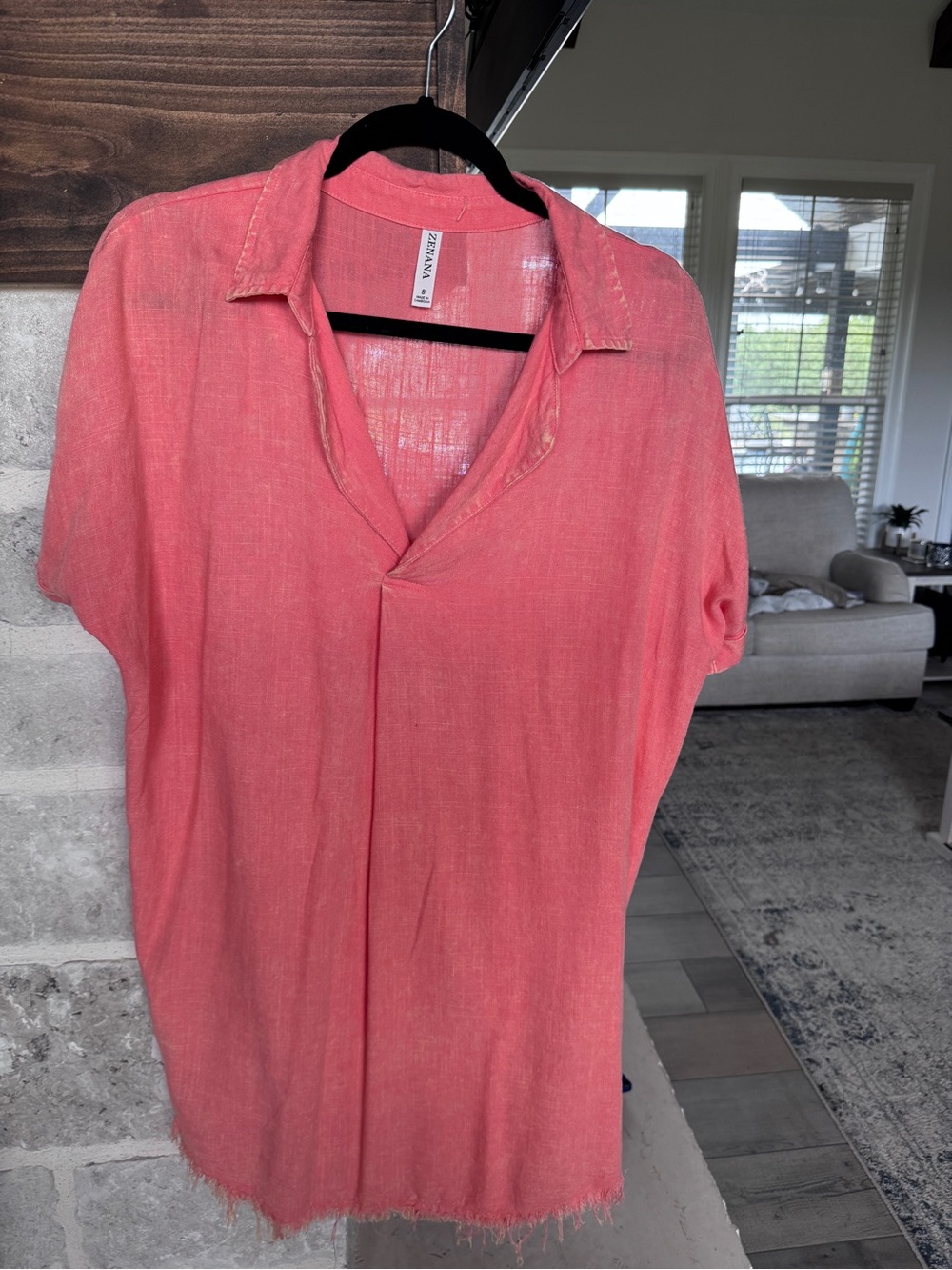 Zenana Women’s Coral Short Sleeve Tunic Dress